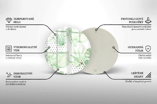De vidrio templado Hojas de acuarela
