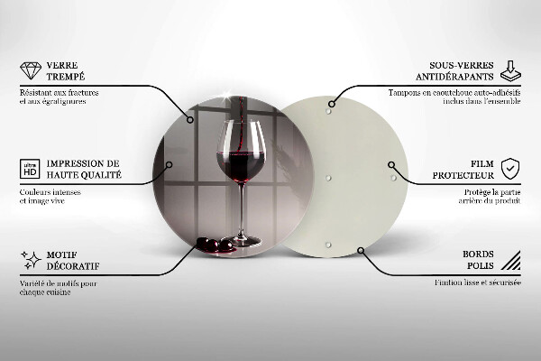 De vidrio templado Vidrio y uvas