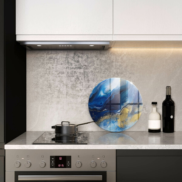 De vidrio templado Mármol azul y oro