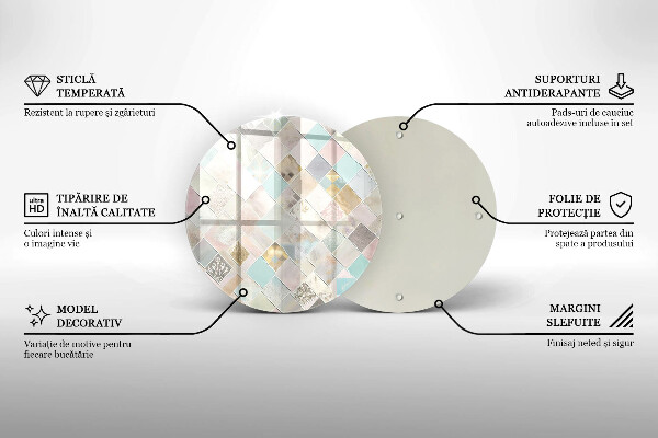 De vidrio templado Composición en colores pastel