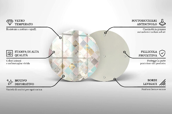 De vidrio templado Composición en colores pastel