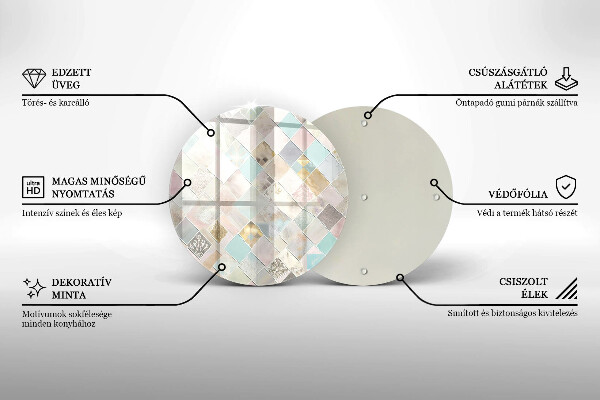 De vidrio templado Composición en colores pastel