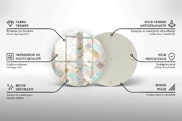 De vidrio templado Composición en colores pastel