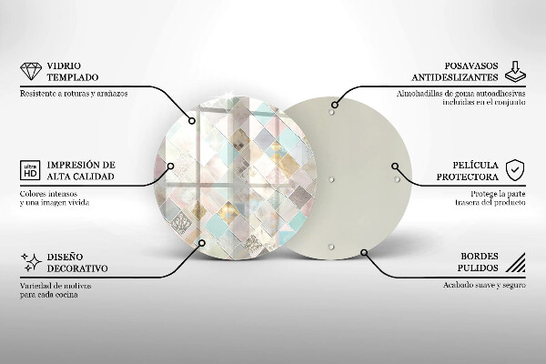 De vidrio templado Composición en colores pastel