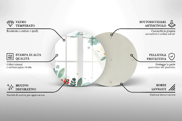 De vidrio templado Hojas de acuarela