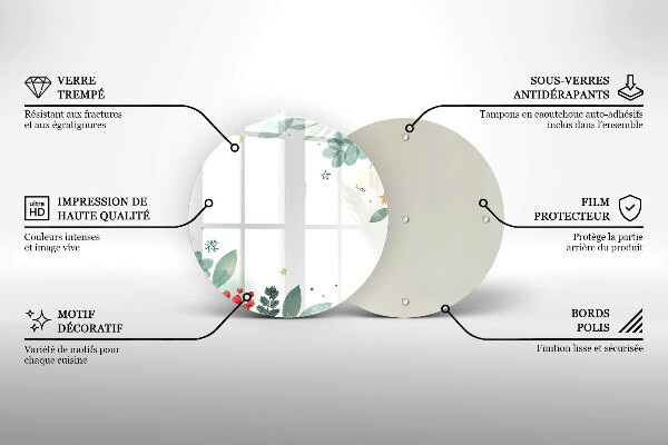 De vidrio templado Hojas de acuarela