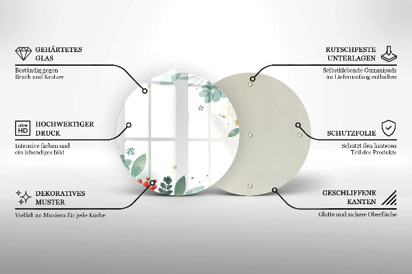 De vidrio templado Hojas de acuarela
