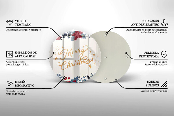 De vidrio templado Merry christmas