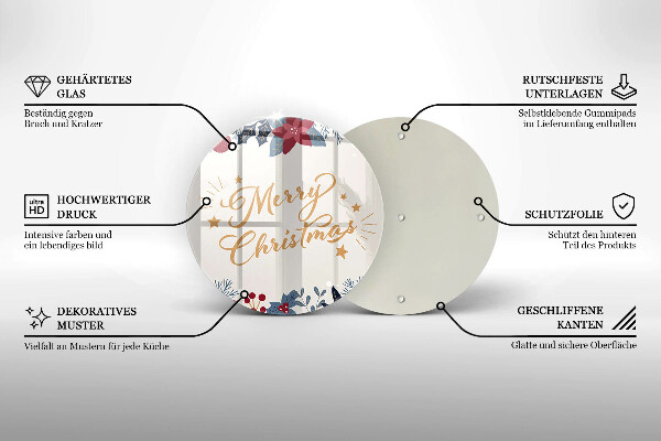 De vidrio templado Merry christmas