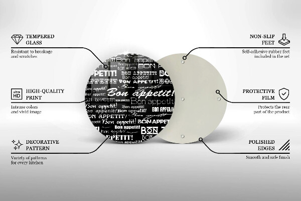 De vidrio templado Subtítulos de cocina bon appetit