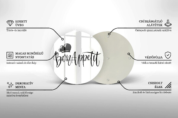 De vidrio templado Inscripción de bon appetit