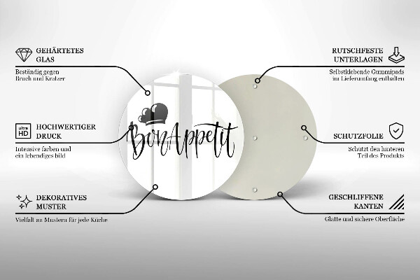 De vidrio templado Inscripción de bon appetit