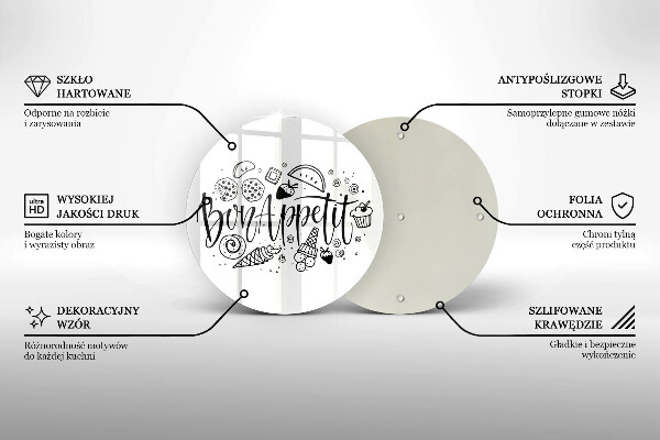 De vidrio templado Inscripción de bon appetit