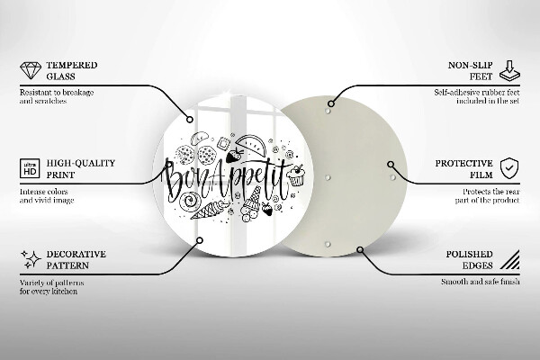 De vidrio templado Inscripción de bon appetit