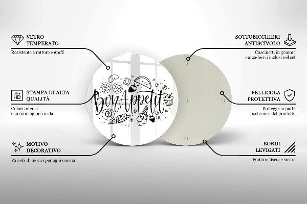 De vidrio templado Inscripción de bon appetit
