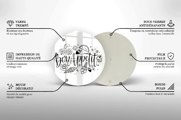 De vidrio templado Inscripción de bon appetit