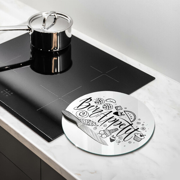 De vidrio templado Inscripción de bon appetit