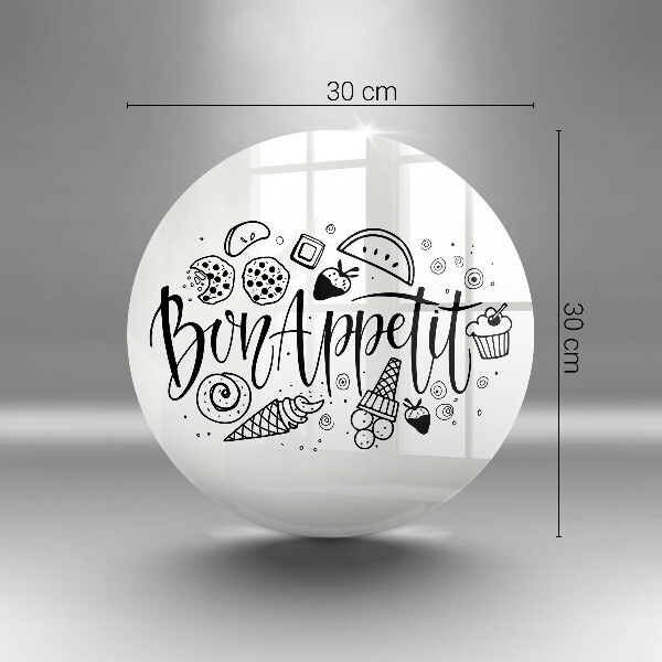 De vidrio templado Inscripción de bon appetit