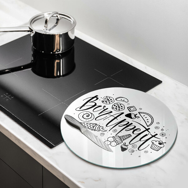 De vidrio templado Inscripción de bon appetit