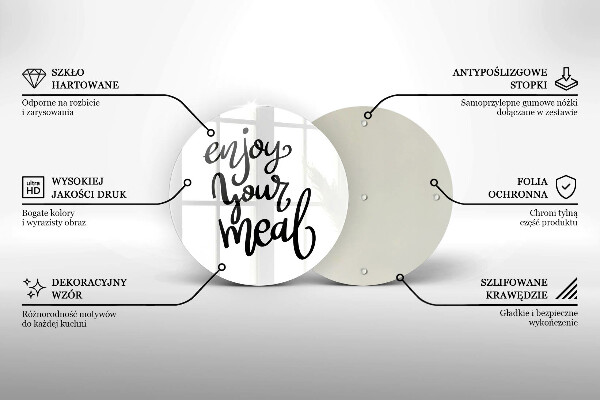 De vidrio templado Enjoy your meal