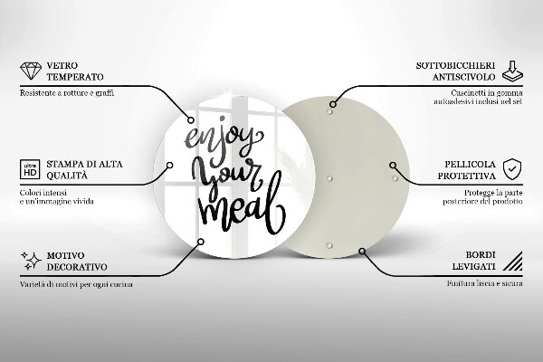 De vidrio templado Enjoy your meal