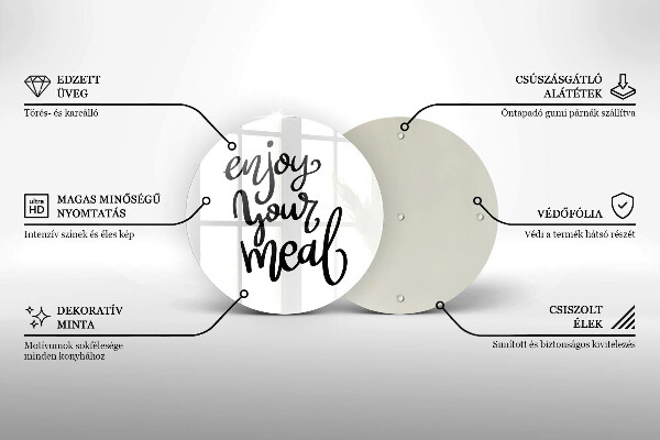 De vidrio templado Enjoy your meal