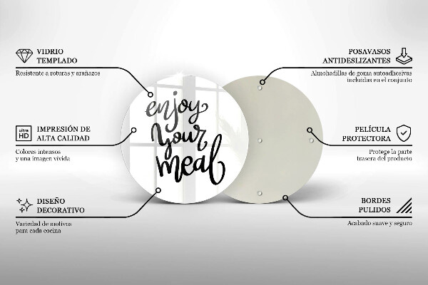 De vidrio templado Enjoy your meal