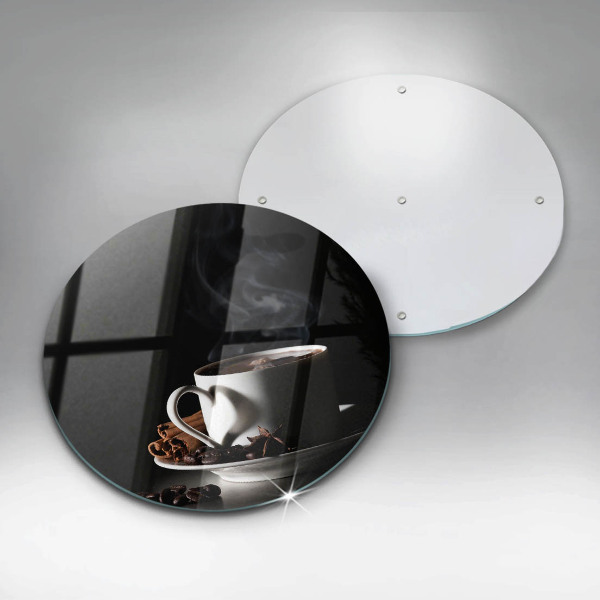 De vidrio templado Una taza de café caliente