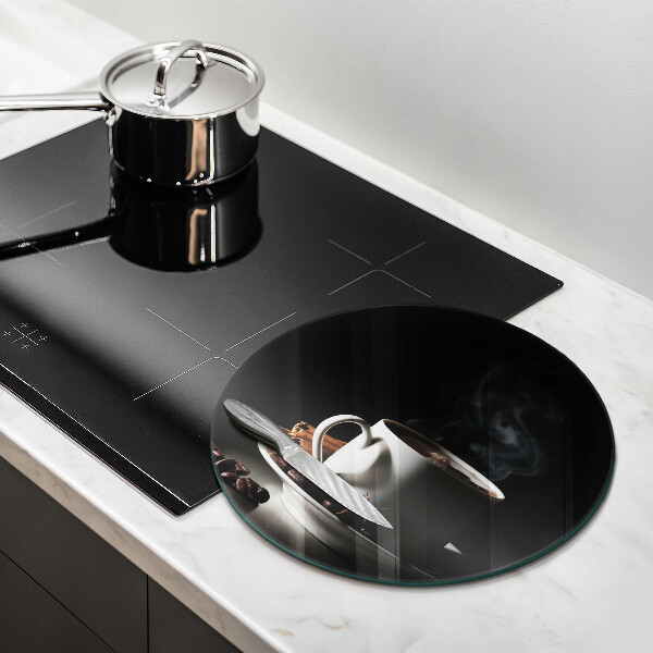 De vidrio templado Una taza de café caliente