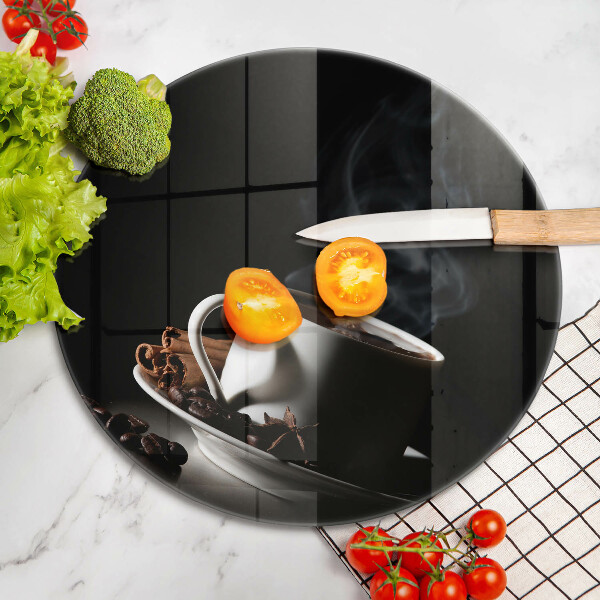 De vidrio templado Una taza de café caliente