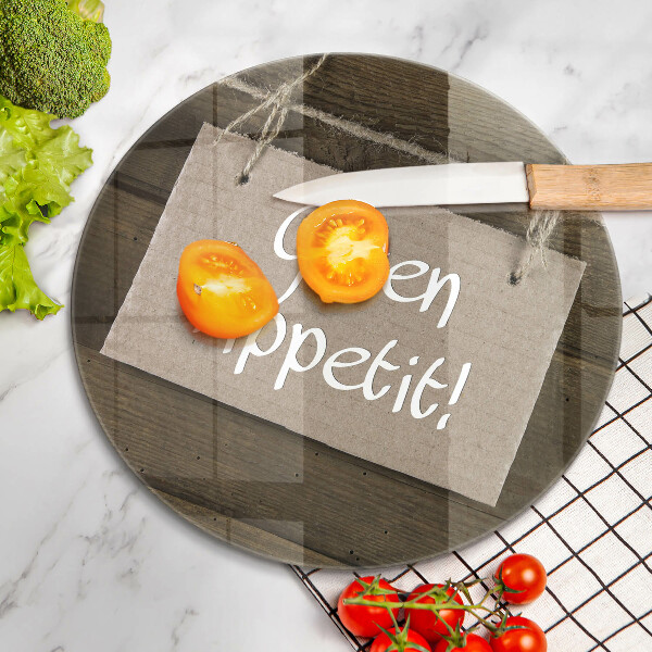 De vidrio templado Inscripción de guten apetit en tableros