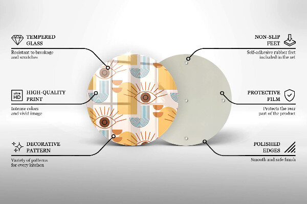 De vidrio templado Patrón de ojos boho