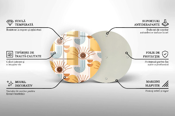 De vidrio templado Patrón de ojos boho