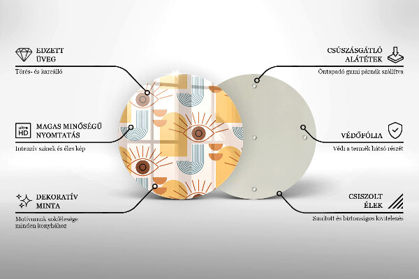 De vidrio templado Patrón de ojos boho