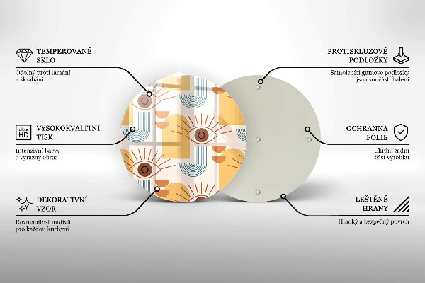 De vidrio templado Patrón de ojos boho