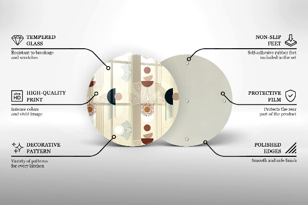 De vidrio templado Formas de geometría boho
