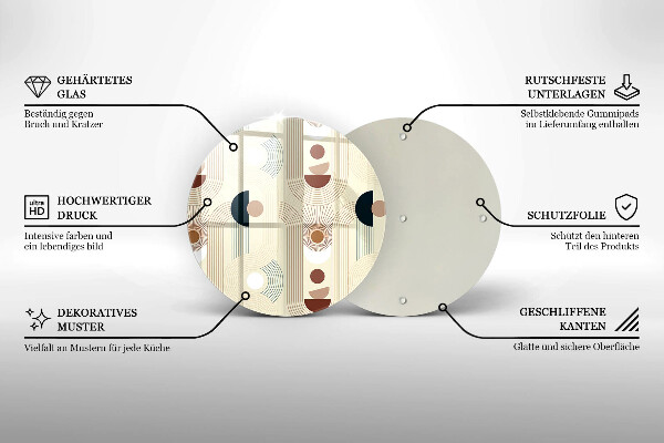 De vidrio templado Formas de geometría boho