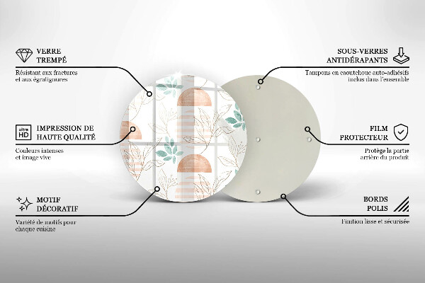 De vidrio templado Patrón de hojas boho