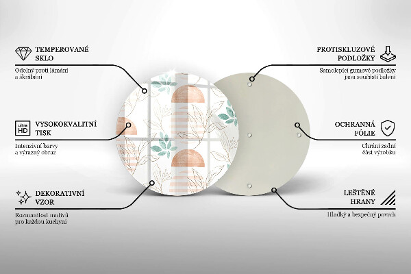 De vidrio templado Patrón de hojas boho