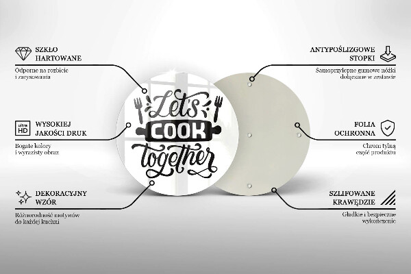 De vidrio templado Let's cook together