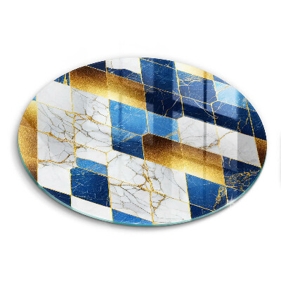 De vidrio templado Rombos de mármol dorado