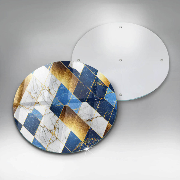 De vidrio templado Rombos de mármol dorado