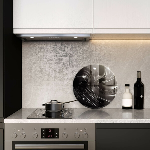 De vidrio templado Masa negra abstracta