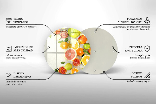 De vidrio templado Frutas cítricas