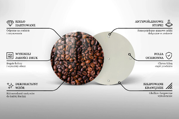 De vidrio templado Granos de café