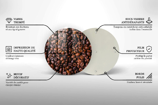 De vidrio templado Granos de café