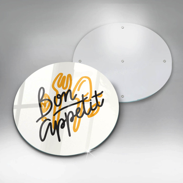 De vidrio templado Inscripción de bon appetit