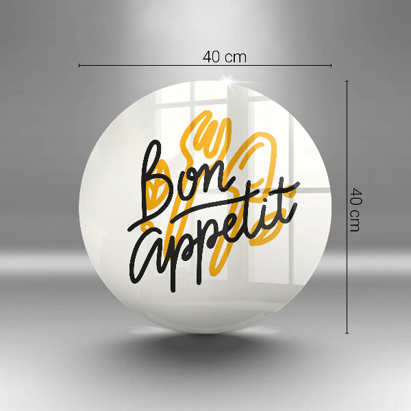 De vidrio templado Inscripción de bon appetit