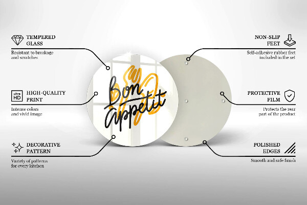 De vidrio templado Inscripción de bon appetit