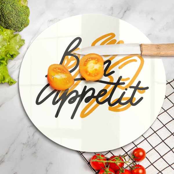 De vidrio templado Inscripción de bon appetit